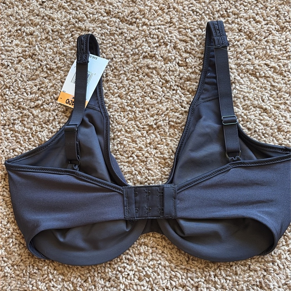 Lilyette by Bali Black Minimizer Plunge Into Comfort Keyhole Underwire Bra 34DD - Picture 8 of 12